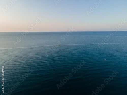seascape shot on a quadrocopter city of Sochi Adler.