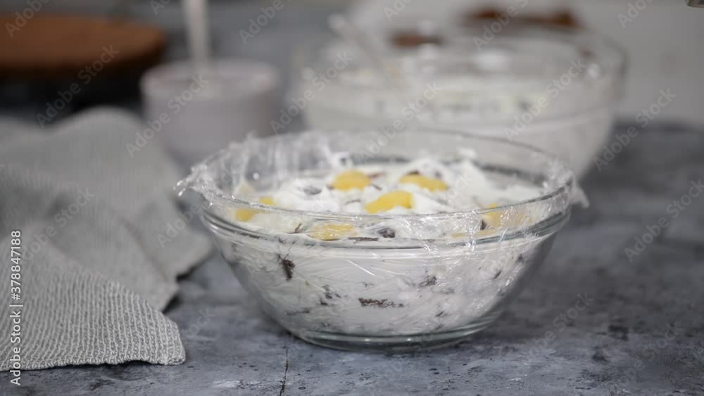 A Step by Step of Making Pancho Cake with Sour Cream, Cherry and Pineapple. Series. A Step by Step of Making Pancho Cake with Sour Cream, Cherry and Pineapple. Series.