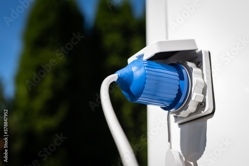 electricity on the campsite - plug to electricity