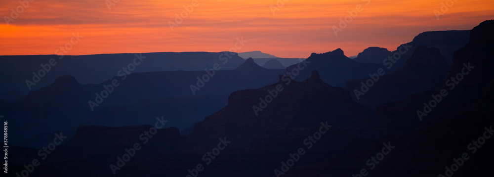 Sunset over a landscape, Grand Canyon National Park, Arizona, USA