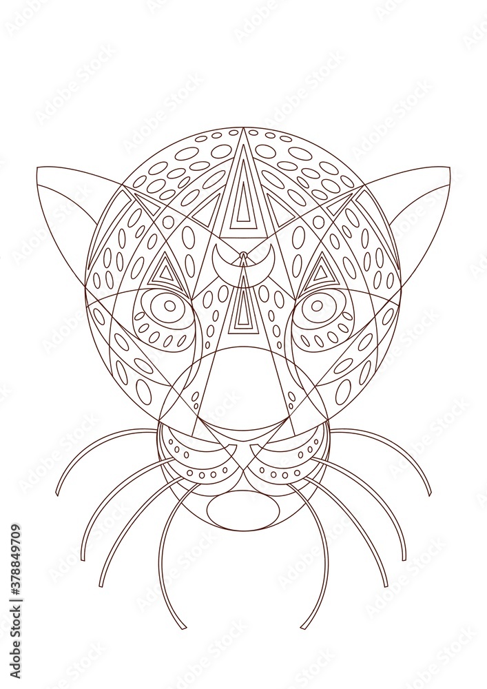 Obraz premium Head of the cheetah. Line work 