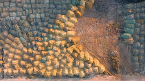 Aerial top down view of the prepared plot of land (developable site) for building