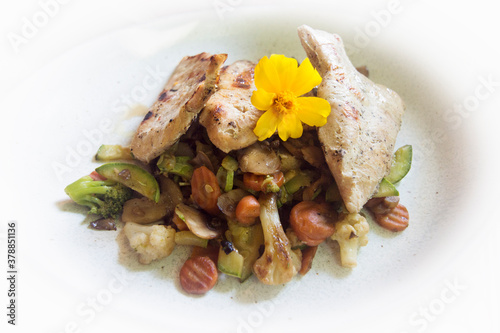 turkey meat with grilled vegetables