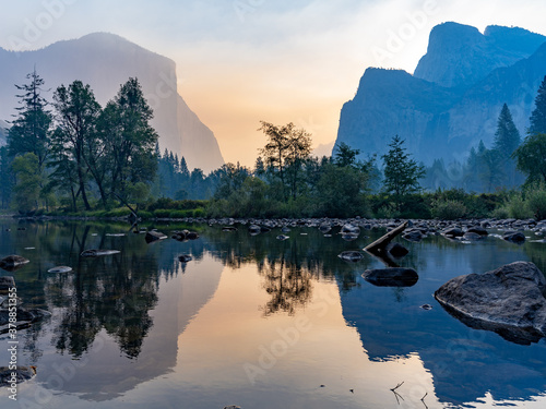Yosemite Valley smoky from California fires