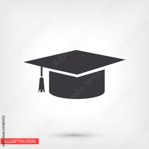 Graduation cap icon in trendy flat style isolated on background. Education symbol for your web design, logo, user interface. Vector illustration, EPS10.