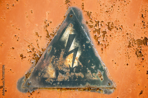 Abstract concrete, weathered with cracks and scratches. Remains of paint different colors on wall. Landscape style. Grunge Concrete Surface. Great background or texture.