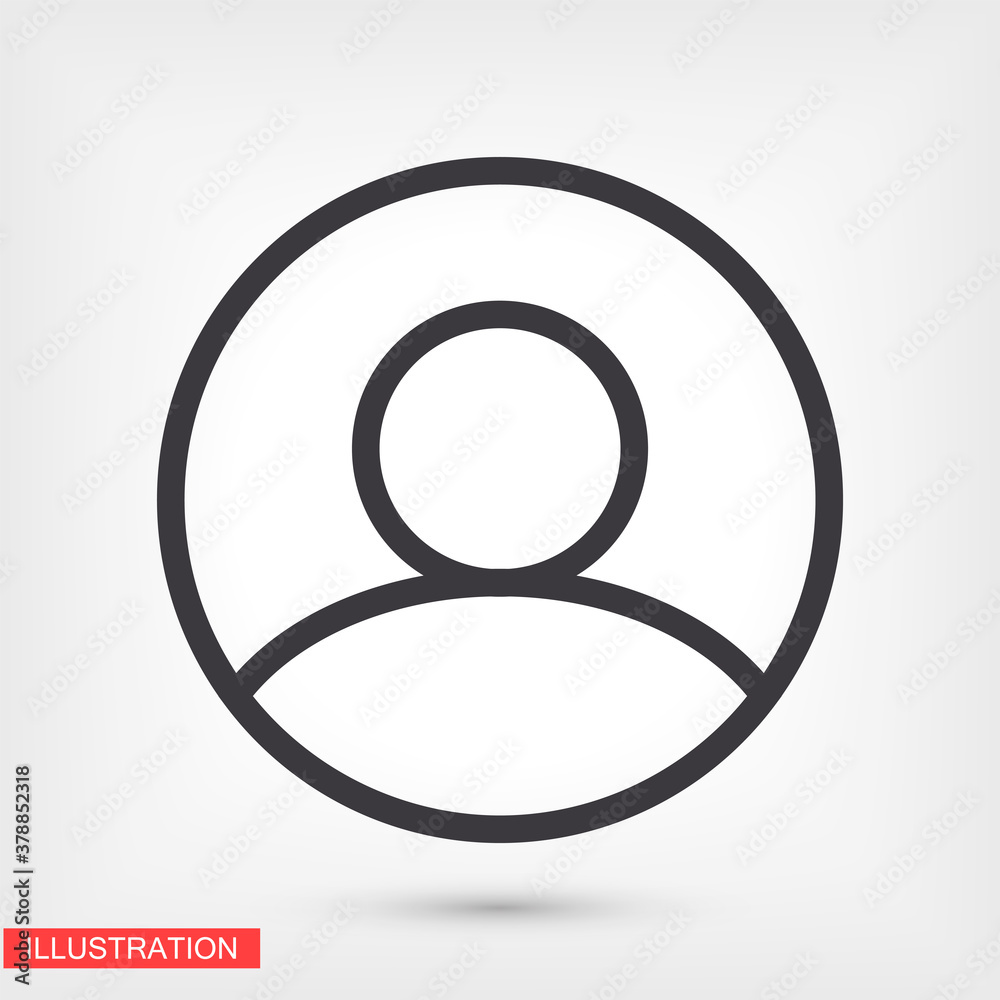 User icon in trendy flat style isolated on head background. User silhouette symbol for your website design, logo, application, user interface. Vector illustration, EPS 10 people.