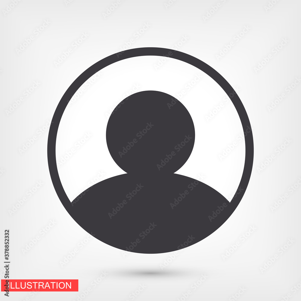 User icon in trendy flat style isolated on head background. User silhouette symbol for your website design, logo, application, user interface. Vector illustration, EPS 10 people.