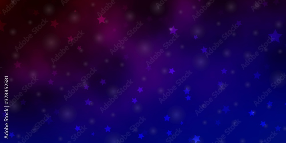 Dark Blue, Red vector texture with beautiful stars. Modern geometric abstract illustration with stars. Pattern for wrapping gifts.