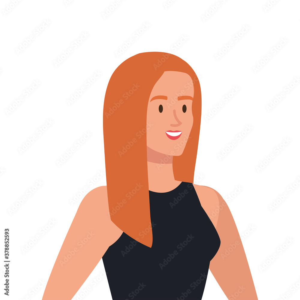 woman cartoon with black shirt design, Girl female person people human and social media theme Vector illustration woman cartoon with black shirt design, Girl female person people human and social media theme Vector illustration