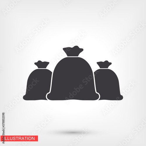 Money bag icon. bag with money. cash deposited Vector EPS 10. Flat Design