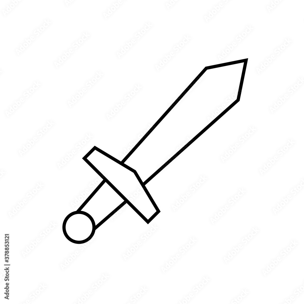 Vector Sword Icon outline style Vector Sword Icon outline style