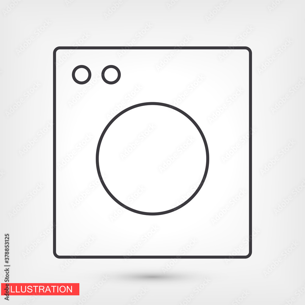 Washing machine black vector icon line linear style on the background. Best icon 10 eps illustration Washing machine black vector icon line linear style on the background. Best icon 10 eps illustration