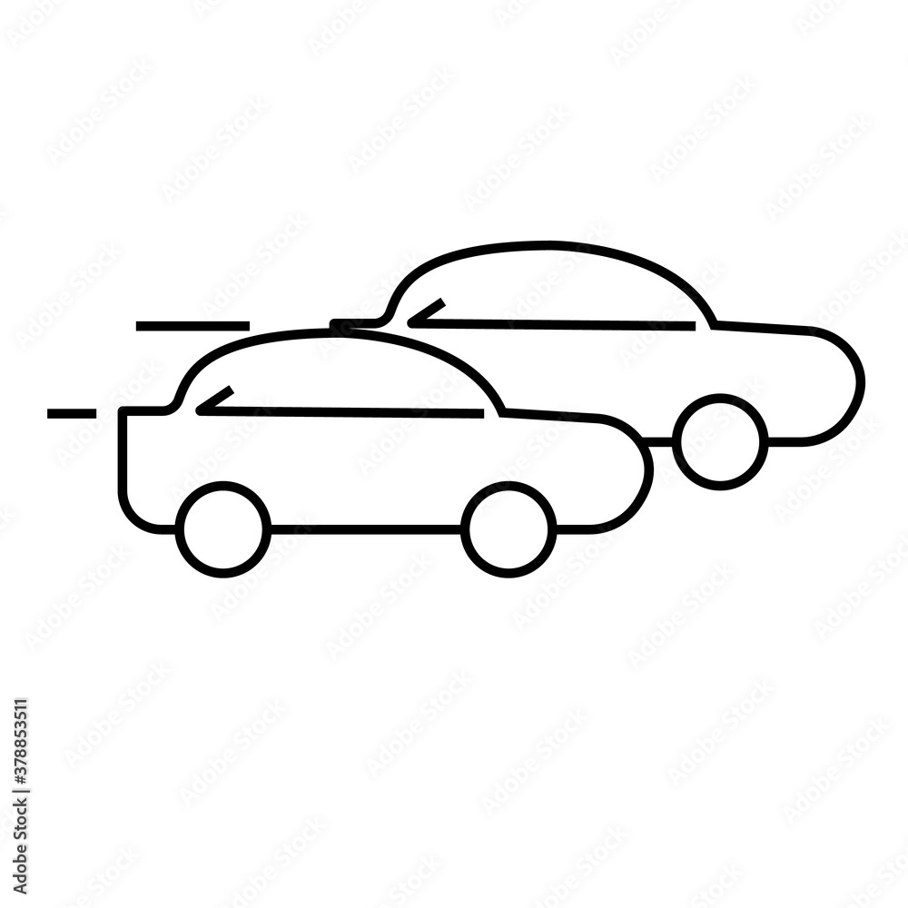 Auto racing black icon, concept illustration, vector flat symbol,