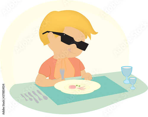 Boy eating food