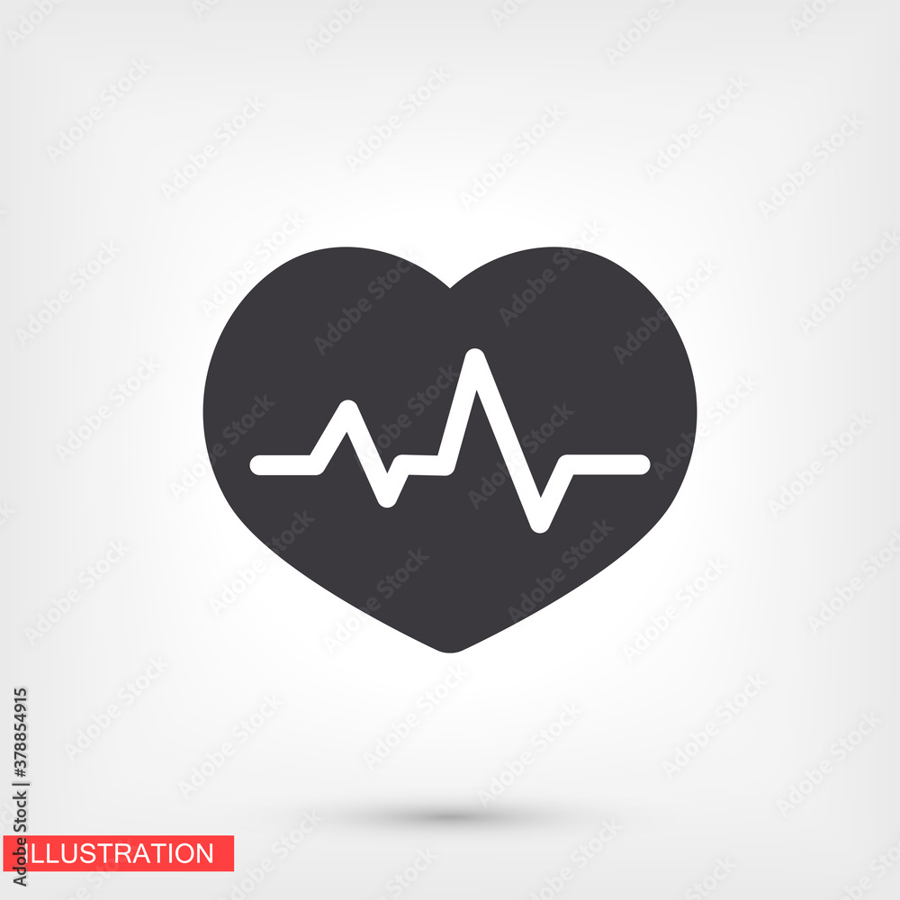 The heart and cardiogram icon. Vector Eps 10 . Lorem Ipsum Flat Design The heart and cardiogram icon. Vector Eps 10 . Lorem Ipsum Flat Design