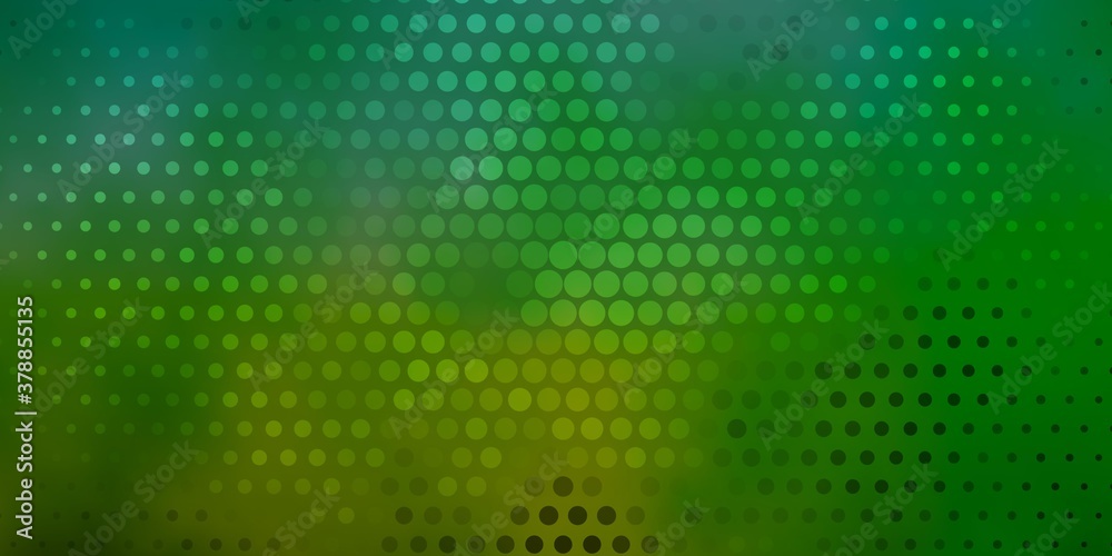 Dark Green vector pattern with circles. Glitter abstract illustration with colorful drops. Pattern for wallpapers, curtains.