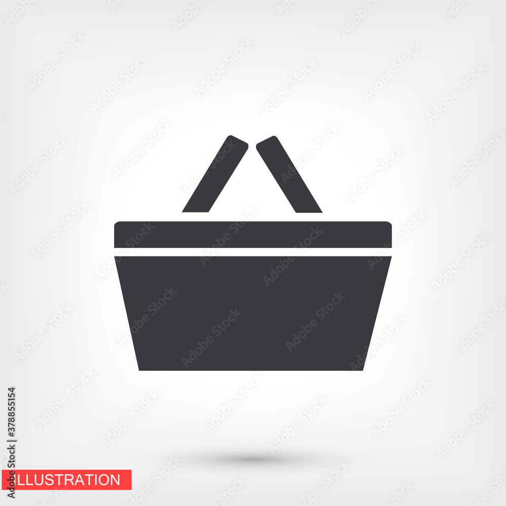 Shopping basket icon. Vector Eps 10 . basket market vector commerce. handle purchase business element empty Flat Design Shopping basket icon. Vector Eps 10 . basket market vector commerce. handle purchase business element empty Flat Design