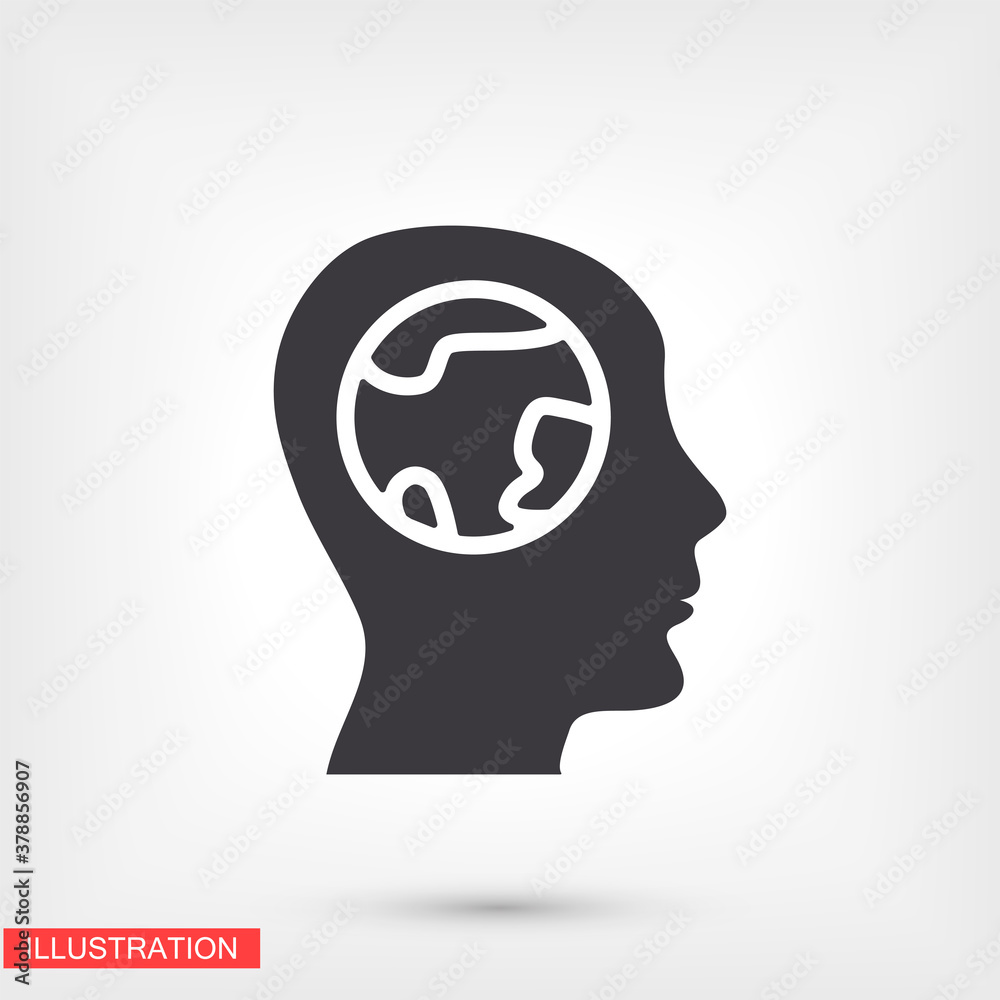 earth head icon. Vector Flat design earth head icon. earth head for your use in your and your goals 10 eps earth head icon. Vector Flat design earth head icon. earth head for your use in your and your goals 10 eps