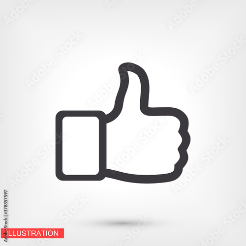 like. thumbs up. like icon. Vector Like Style. hand thumbs up. excerpt. flat design. The work is done for your use. 10 eps line