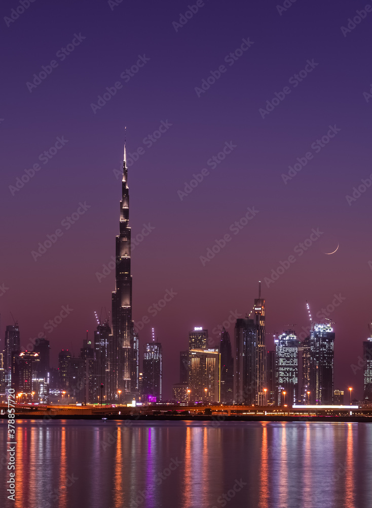 Dubai City skyline at Night