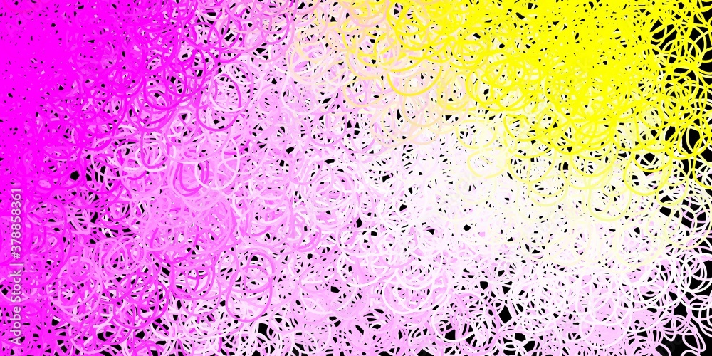 Dark pink, yellow vector background with random forms.