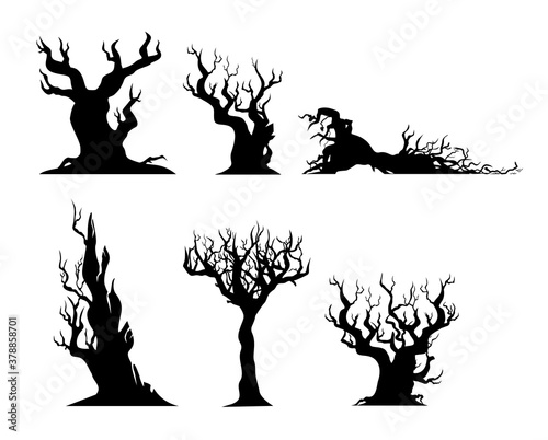 dry trees vector