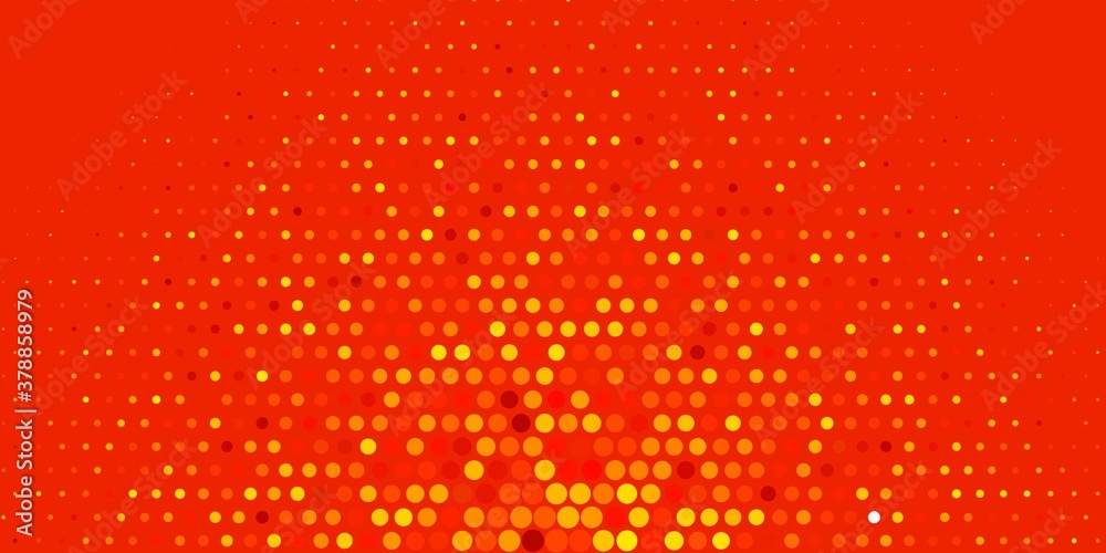 Light Orange vector pattern with spheres. Modern abstract illustration with colorful circle shapes. Pattern for booklets, leaflets.