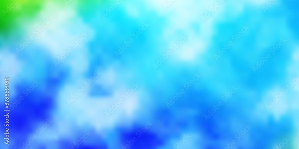 Light Blue, Green vector pattern with clouds. Illustration in abstract style with gradient clouds. Template for websites. Light Blue, Green vector pattern with clouds. Illustration in abstract style with gradient clouds. Template for websites.