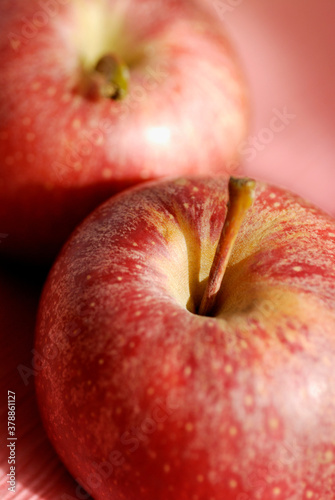 High angle view of two apples