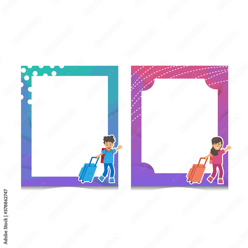 Colorful trip frames with empty place design template Colorful trip frames with empty place design template