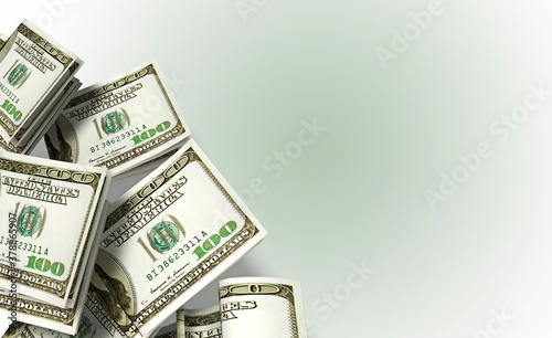 Close-up of one hundred dollar bills