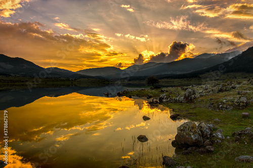 sunset in the mountains
