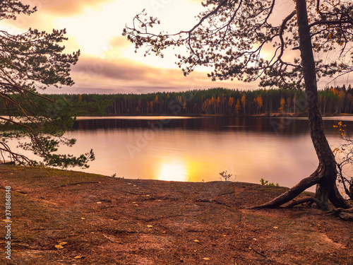 sunset on the lake