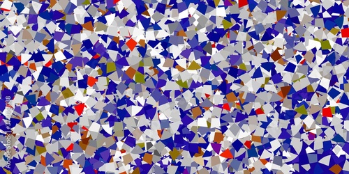 Fototapeta Naklejka Na Ścianę i Meble -  Light gray vector template with crystals, triangles.