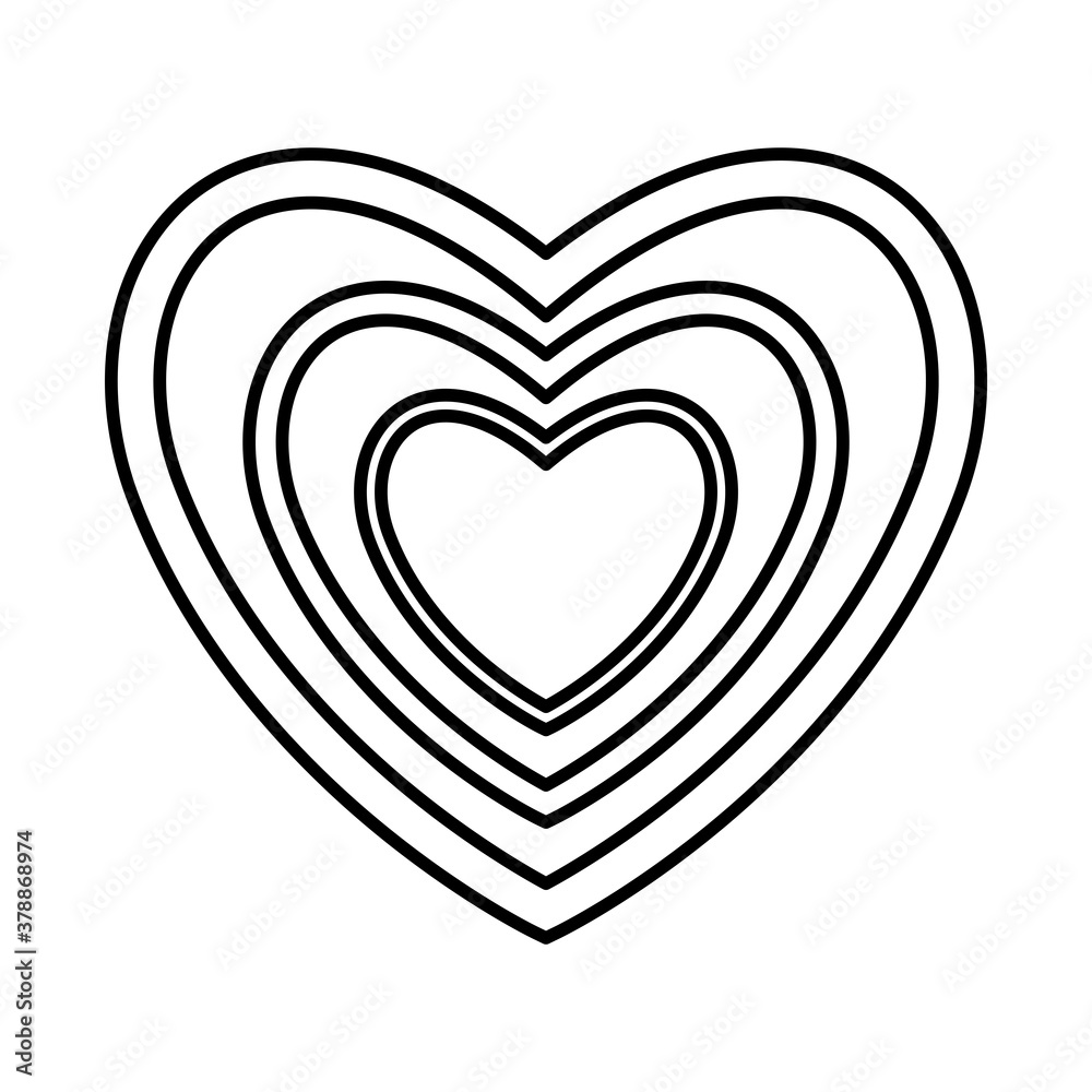 Hearts line style icon design of love passion and romantic theme Vector illustration Hearts line style icon design of love passion and romantic theme Vector illustration