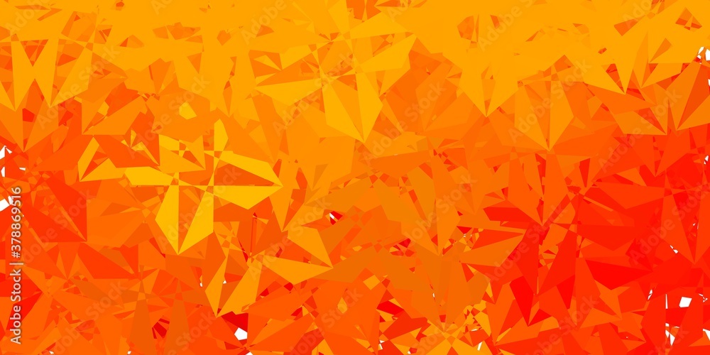 Dark green, yellow vector polygonal backdrop.