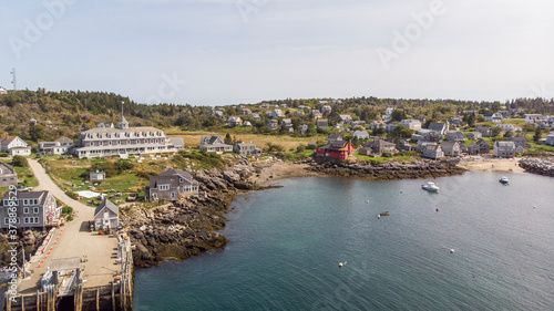 Obraz na płótnie Boats in the bay on Monhegan Island in Maine United States w salonie
