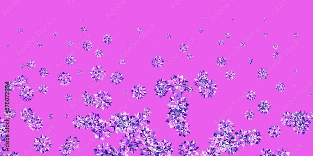 Light pink, blue vector beautiful snowflakes backdrop with flowers. Light pink, blue vector beautiful snowflakes backdrop with flowers.