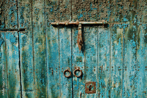 Close-up of an old closed door