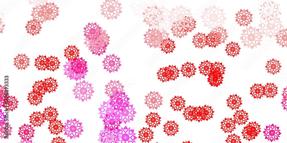 Light pink, yellow vector texture with bright snowflakes. Light pink, yellow vector texture with bright snowflakes.