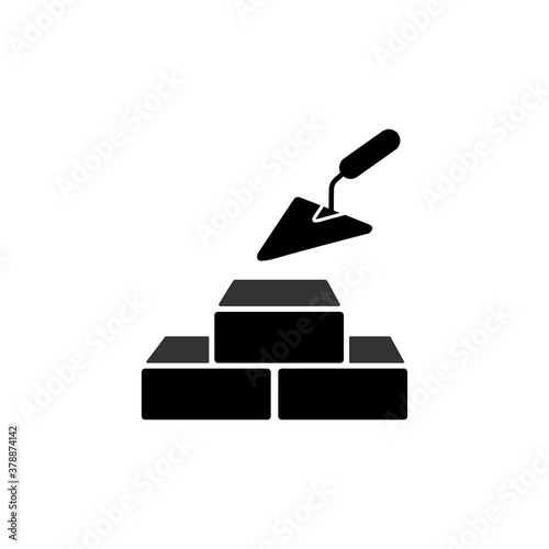 Vector icon brickwork and building trowel