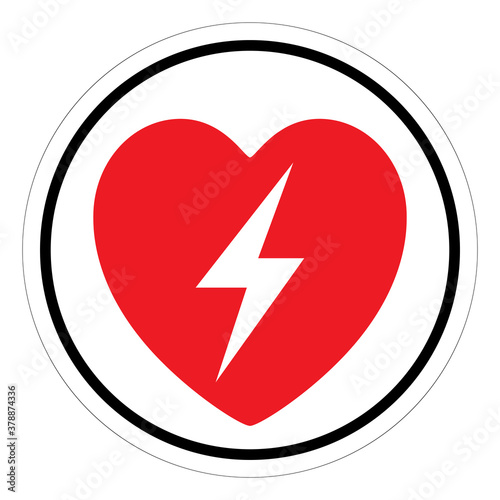 AED Automated External Defibrillator Symbol Sign,Vector Illustration, Isolated On White Background Label. EPS10