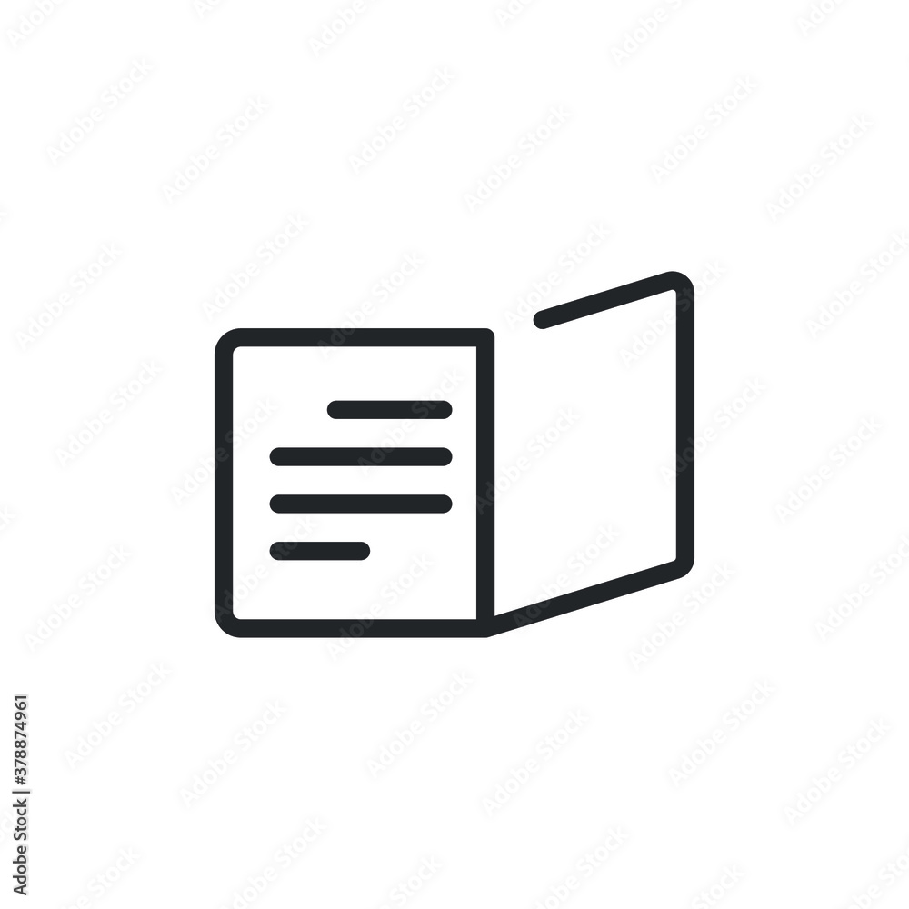 Open and read Article icon. Brochure content, magazine layout, reading book or journal manuscript. Learn Literature concept logo line style. Vector illustration. Design on white background. EPS 10 Open and read Article icon. Brochure content, magazine layout, reading book or journal manuscript. Learn Literature concept logo line style. Vector illustration. Design on white background. EPS 10