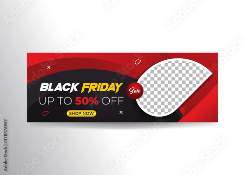 Black Friday promotion template Facebook banner and cover ad Vector