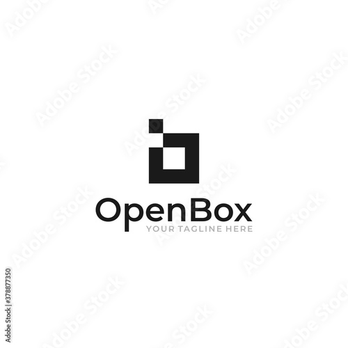 Letter O B Open Box Logo Icon Graphic Design Template 