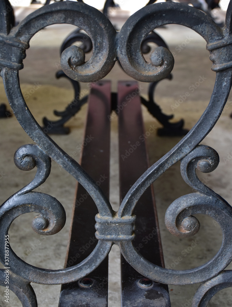Abstract Structural Wrought iron frame with triangle pattern structure.