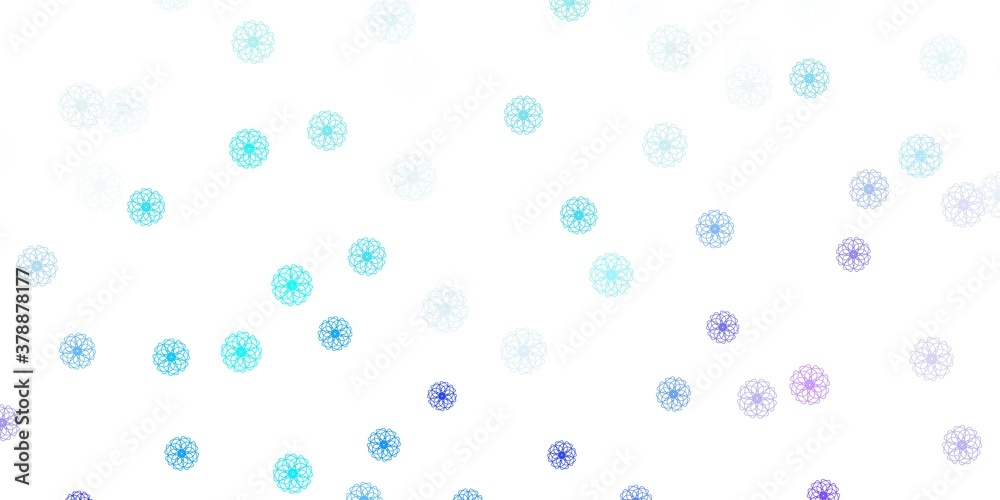 Light pink, blue vector natural layout with flowers.