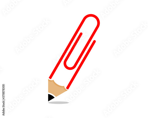 Combination paper clip with pencil