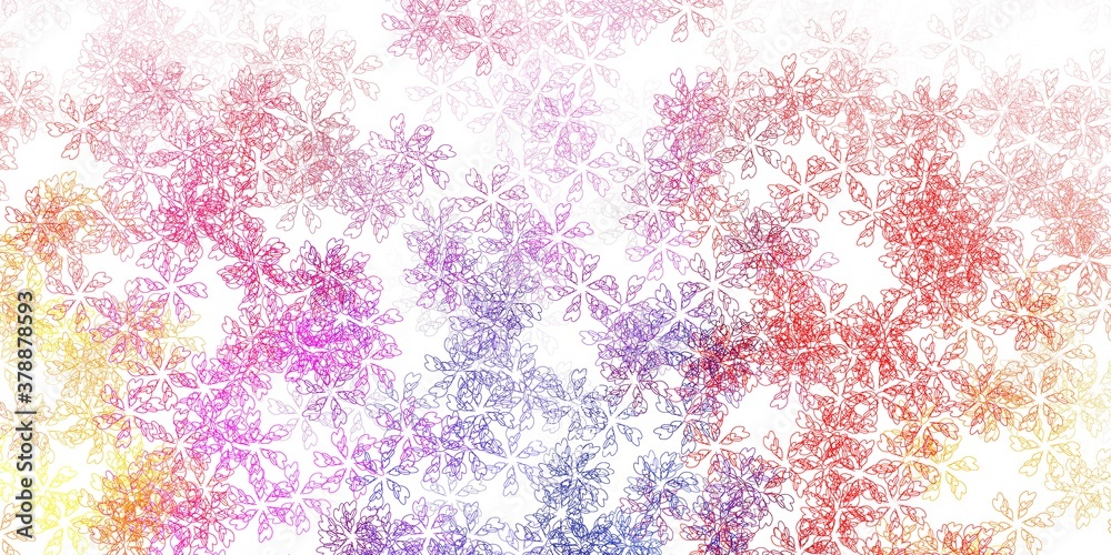 Light pink, yellow vector abstract pattern with leaves. Light pink, yellow vector abstract pattern with leaves.